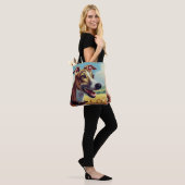 Retro Whippet Dog Schilderen Tote Bag (Op model)