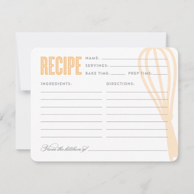 Retro Whisk in Peach | Recipe Kaart (Voorkant)