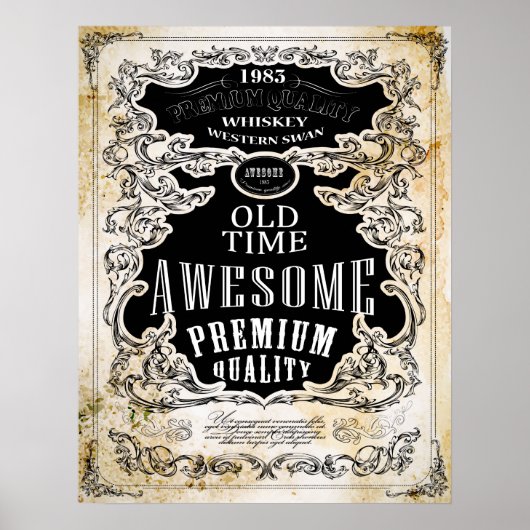 Retro Whiskey Label Poster (Voorkant)
