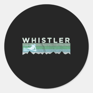 Retro Whistler Bc Canada Geschaatst Skiën Ronde Sticker