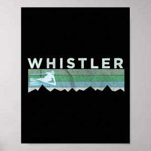 Retro Whistler Bc Canada Geschaatste Skiën Poster