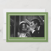 Retro White and Green Wedding Save the date Photo  Kaart (Achterkant)