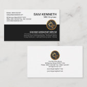 Retro White Black Column Gold Power Plug Engineer Visitekaartje (Voorkant / Achterkant)