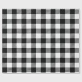 Retro White Black Kerstmis Nieuw jaar Tartannen Ps Cadeaupapier (Vlak)