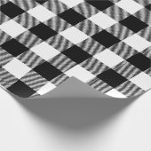 Retro White Black Kerstmis Nieuw jaar Tartannen Ps Cadeaupapier (Hoek)