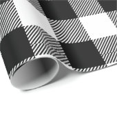 Retro White Black Kerstmis Nieuw jaar Tartannen Ps Cadeaupapier (Rol Hoek)