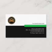Retro White Black Layers Green Tab Taxi Driver Visitekaartje (Achterkant)