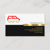 Retro White Black Lyers Gold Line Transportation Visitekaartje (Achterkant)