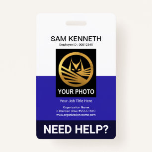 Retro White Blue Columns Medisch sociaal werk Badge