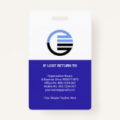 Retro White Blue Columns Medisch sociaal werk Badge (Achterkant)