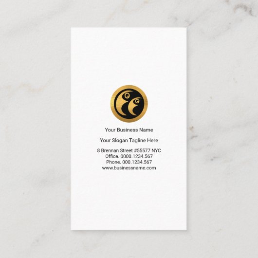 Retro White Box Eenvoudig Monogram Letter Visitekaartje (Achterkant)