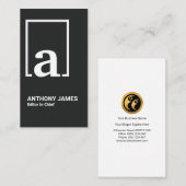 Retro White Box Eenvoudig Monogram Letter Visitekaartje (Voorkant / Achterkant)