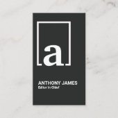 Retro White Box Eenvoudig Monogram Letter Visitekaartje (Voorkant)