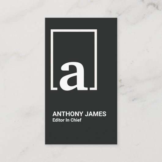 Retro White Box Eenvoudig Monogram Letter Visitekaartje (Voorkant)