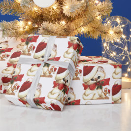  Retro White Cat and Mouse Wrapping Paper Cadeaupapier