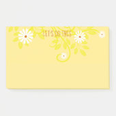 Retro White Daisy Greenery over Yellow Custom Post-it® Notes (Voorkant)