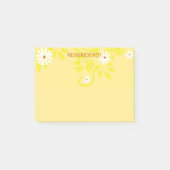 Retro White Daisy on Yellow om lijstherinneringen Post-it® Notes (Voorkant)