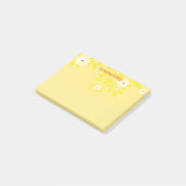 Retro White Daisy on Yellow om lijstherinneringen Post-it® Notes (Schuin)