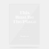 Retro White Dit moet de plaats bruiloft Duidelijk  Acryl Bord (Voorkant)