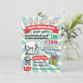 Retro White Elephant-kerstfeestjes Kaart (Staand voorkant)