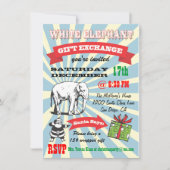 Retro White Elephant-kerstfeestjes Kaart (Voorkant)