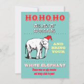 Retro White Elephant-kerstfeestjes Kaart (Achterkant)