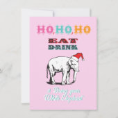 Retro White Elephant-kerstfeestjes Kaart (Achterkant)