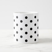 Retro White en Black Polka Dots Pattern Grote Koffiekop (Voorkant)