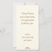 Retro White en Gold Kerstmis - Aangepast Feestdagenkaart (Achterkant)