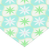 Retro White Flower & Green Star Blue Hourglass Tafelkleed (Gekanteld)