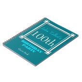 Retro White Frame 100th Birthday Guest Book Notitieboek (Linkerzijde)