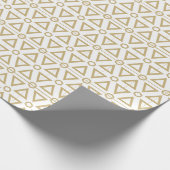 retro white gold triangular tribaal patroon cadeaupapier (Hoek)