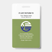 Retro White Green Column Company Employee-id Badge (Achterkant)