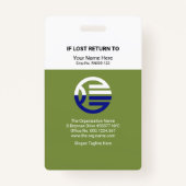 Retro White Green Column Company Employee-id Badge (Achterkant)