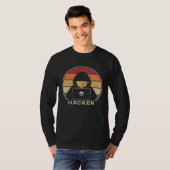 Retro White Hat Black Hat Ethical Hacking Hacker T-shirt (Voorkant volledig)