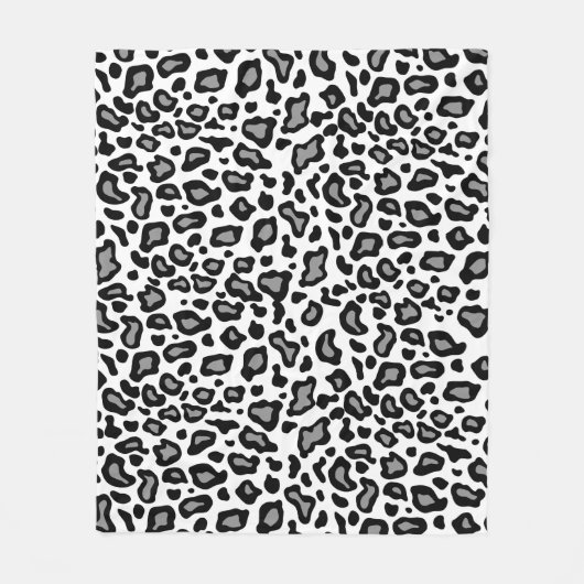 Retro White leopard Pattern Fleece Blanket Gift (Voorkant)