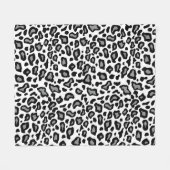 Retro White leopard Pattern Fleece Blanket Gift (Voorkant (Horizontaal))