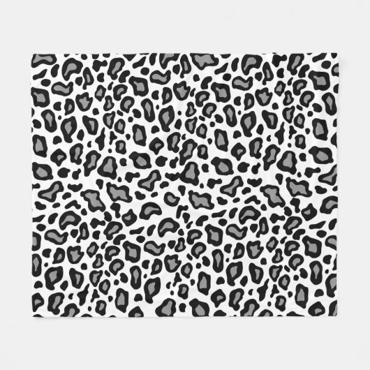 Retro White leopard Pattern Fleece Blanket Gift (Voorkant (Horizontaal))