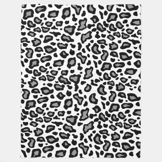 Retro White leopard Pattern Fleece Blanket Gift Deken (Voorkant)