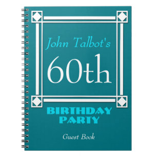 Retro White Lijst 60th Birthday Guest Book Notitieboek