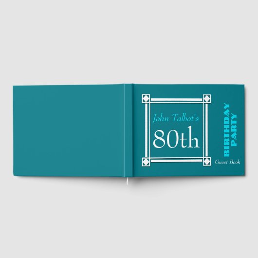 Retro White Lijst 80th Birthday Guest Book Gastenboek (Volledig)