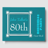 Retro White Lijst 80th Birthday Guest Book Gastenboek (Voorkant)