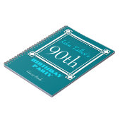 Retro White Lijst 90th Birthday Guest Book Notitieboek (Linkerzijde)