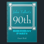 Retro White Lijst 90th Birthday Guest Book Notitieboek<br><div class="desc">en retro stijl voor dit aanpasbare 90e verjaardagsfeest bezoekersboek met wit lijst. U kunt kleur achtergrond en tekst (doopvont, kleur, grootte en positie) gemakkelijk veranderen door de aanpassingsknoop te klikken. Verwant op Birthday bespaart u de datum van briefkaart, verjaardagshandel, verjaardagskaartje, verjaardagsvriendendoos, verjaardagspapieren servet en papieren bord. NIEUW: beschikbaar in het...</div>