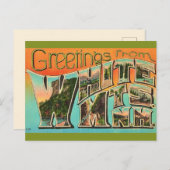 Retro White Mountains Groet Briefkaart (Voorkant / Achterkant)