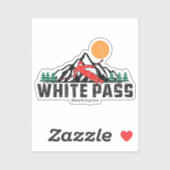 Retro White Pass Ski Sticker (Vel)