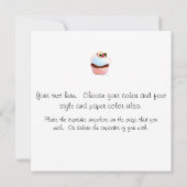 Retro White podle Cupcake Tea Party Invitation Kaart (Achterkant)