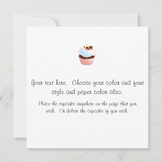Retro White podle Cupcake Tea Party Invitation Kaart (Achterkant)
