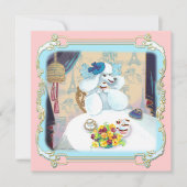 Retro White podle Cupcake Tea Party Invitation Kaart (Voorkant)