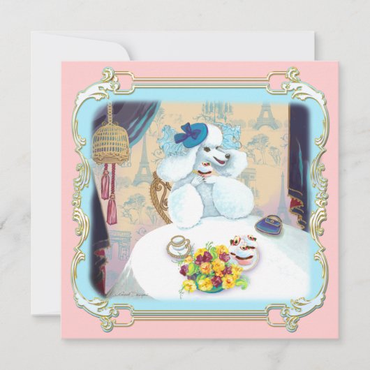 Retro White podle Cupcake Tea Party Invitation Kaart (Voorkant)